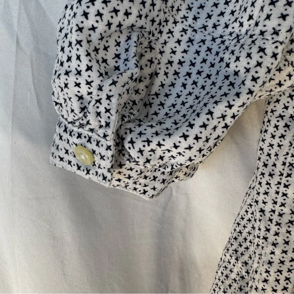 LOFT Star Puff Sleeve Blouse Size M